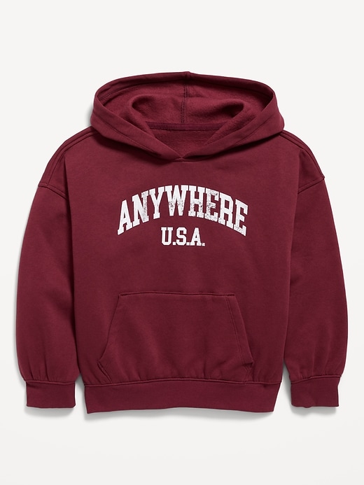 Image number 1 showing, Oversized Graphic Pullover Hoodie for Girls