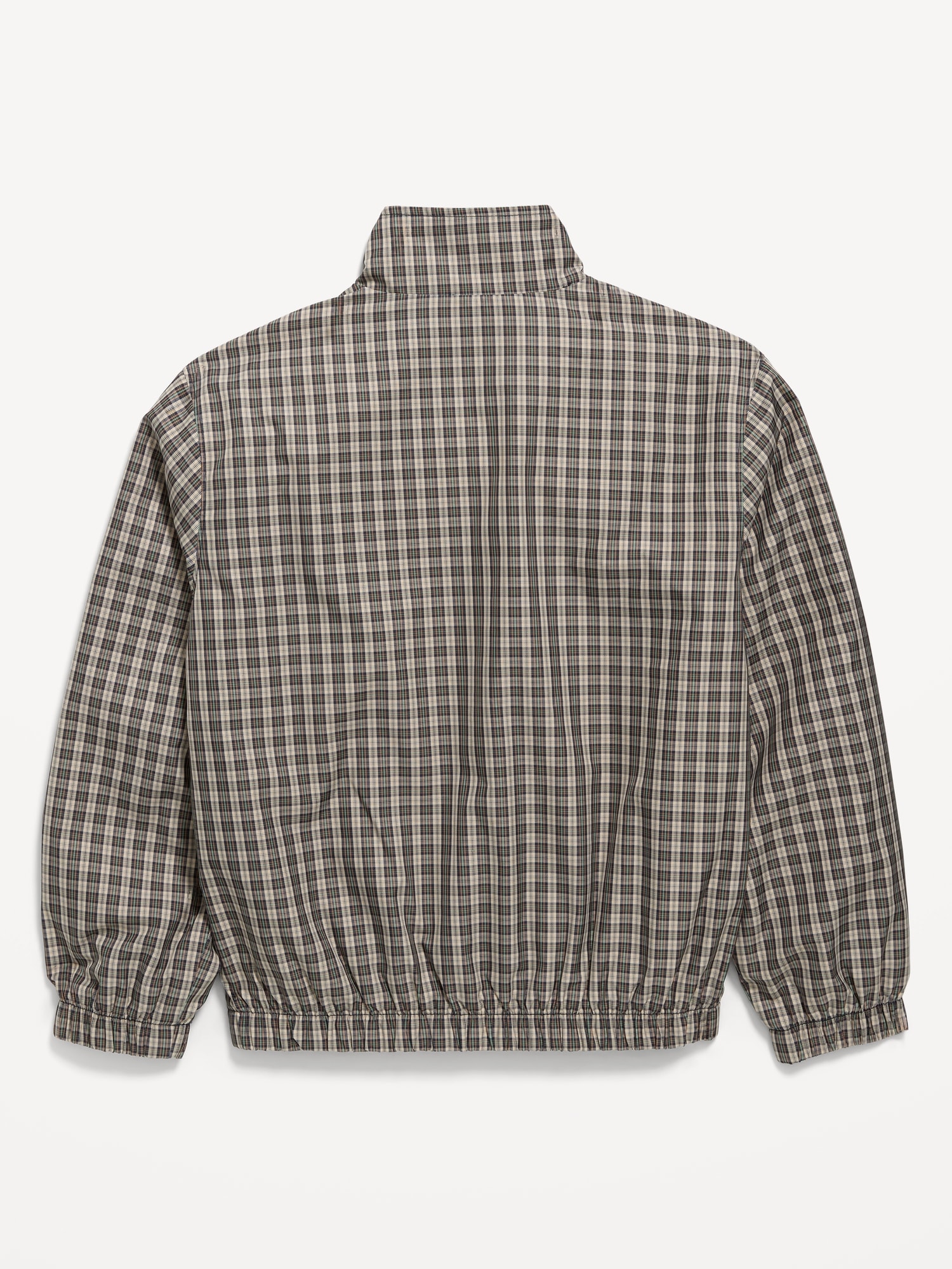 Water-Resistant Plaid Full-Zip Windbreaker for Boys