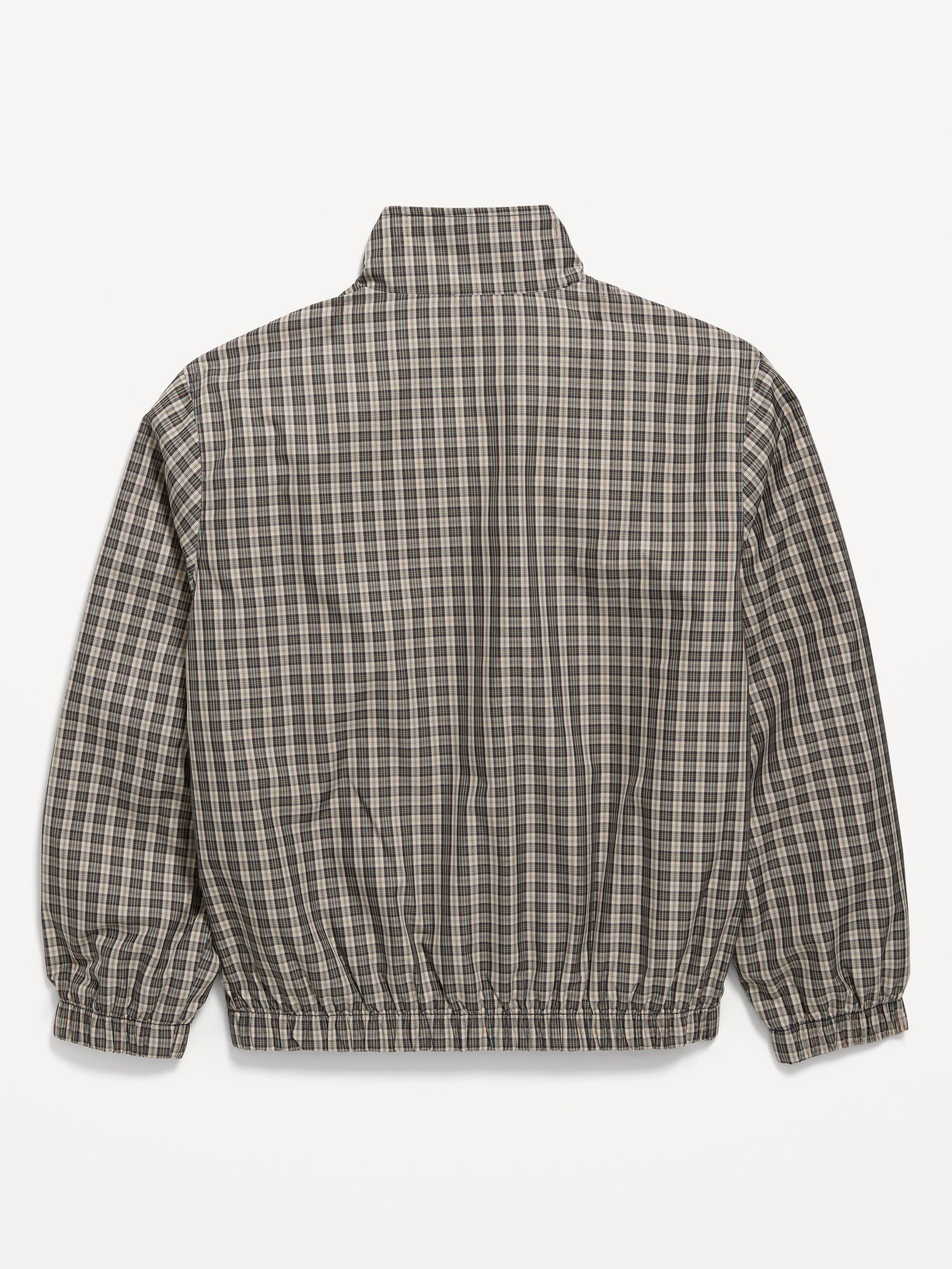 Куртка Old Navy Water-Resistant Plaid Full-Zip Windbreaker для мальчиков, цвет: Серый клетчатый — фото 2