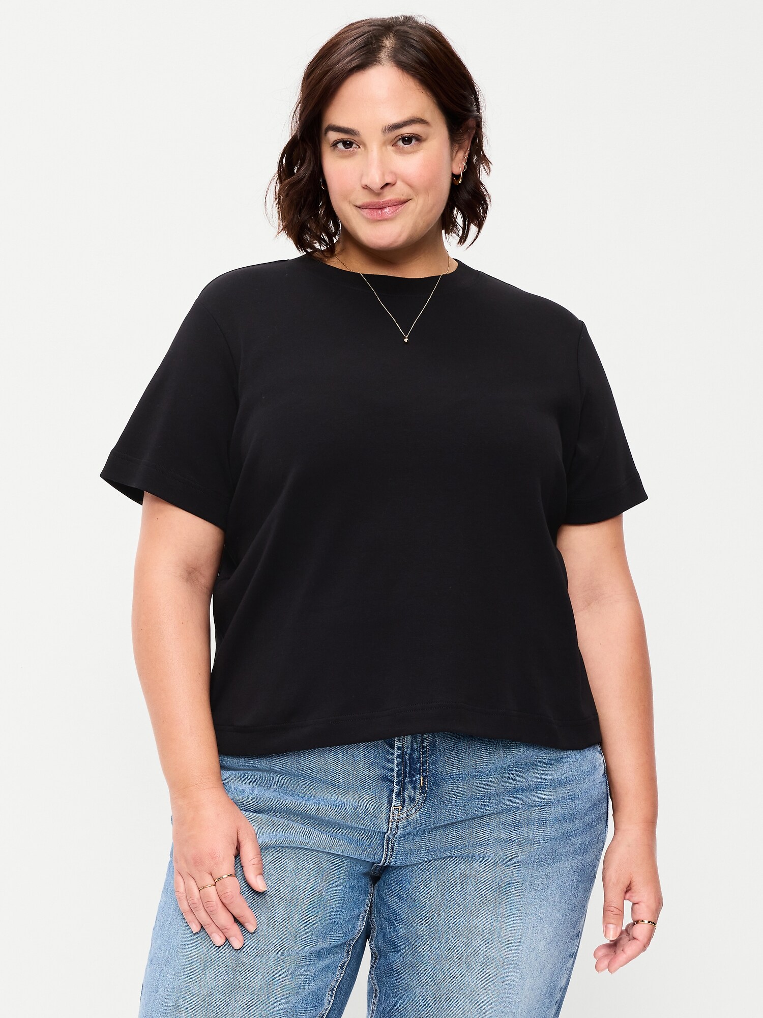 Женская футболка Old Navy Heavyweight Crew-Neck, цвет: Чёрный — фото 6