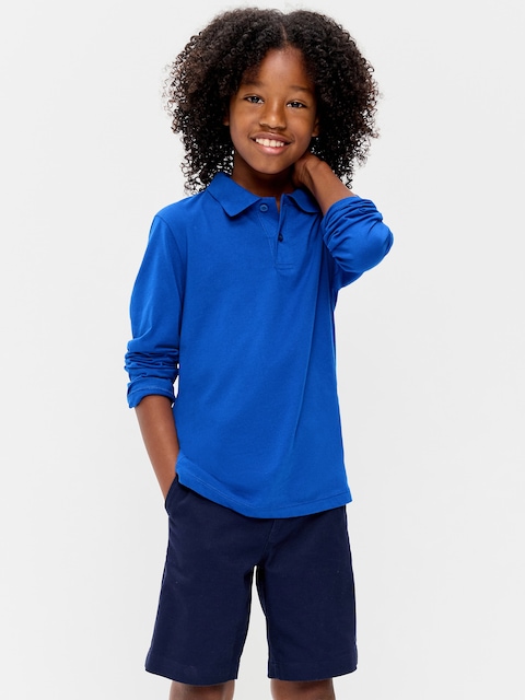 School Uniform Long-Sleeve Polo Shirt for Boys