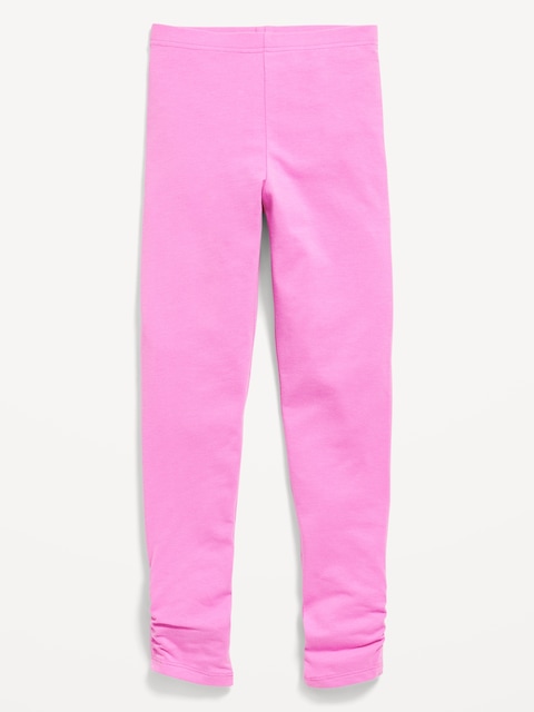 High-Waisted Side Ruched Leggings for Girls