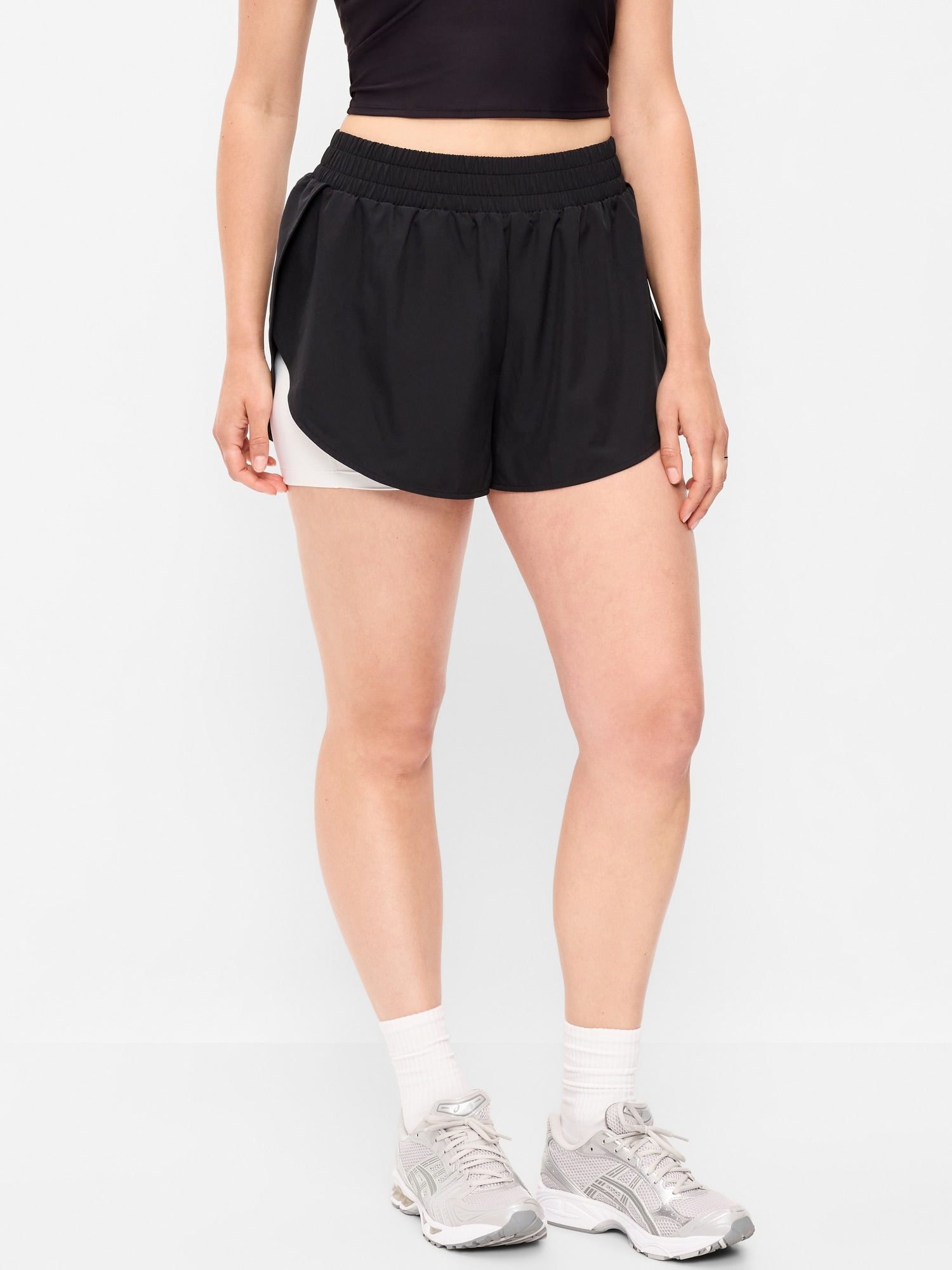 High-Waisted StretchTech 2-In-1 Run Shorts