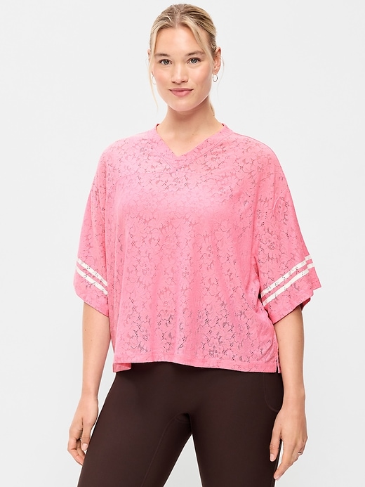 Image number 5 showing, Oversized Cropped Football T-Shirt