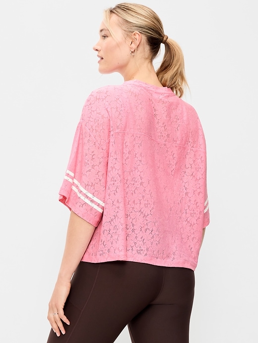 Image number 6 showing, Oversized Cropped Football T-Shirt