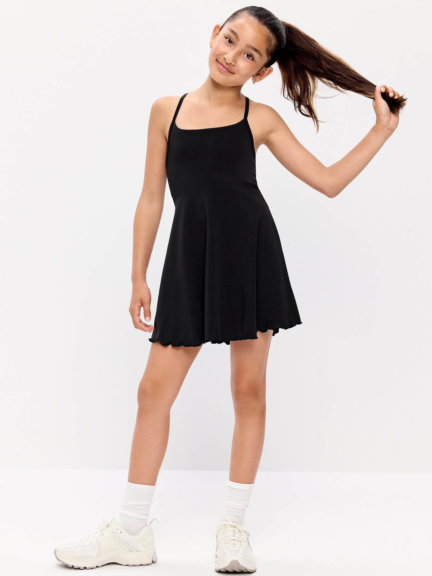 Платье Old Navy StudioSmooth Sleeveless Athletic Dress для девочек, цвет: Чёрный