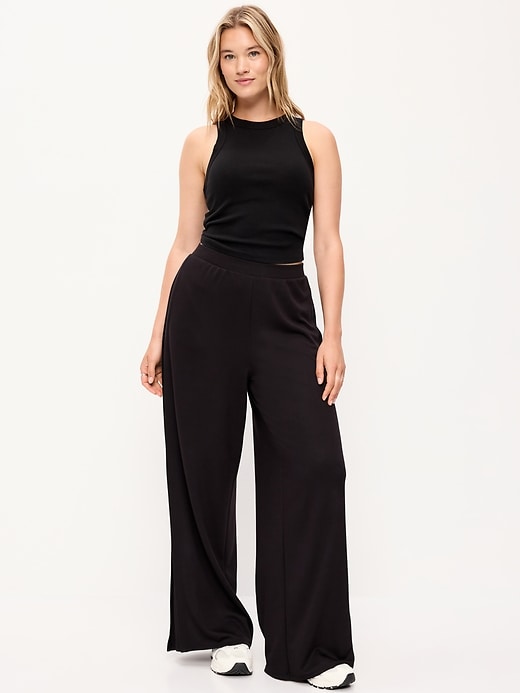 Image number 4 showing, High-Waisted Bounce Lite Drapey Wide-Leg Sweatpants