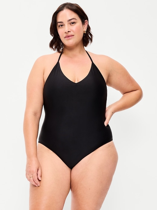 Image number 7 showing, V-Neck Halter Swimsuit