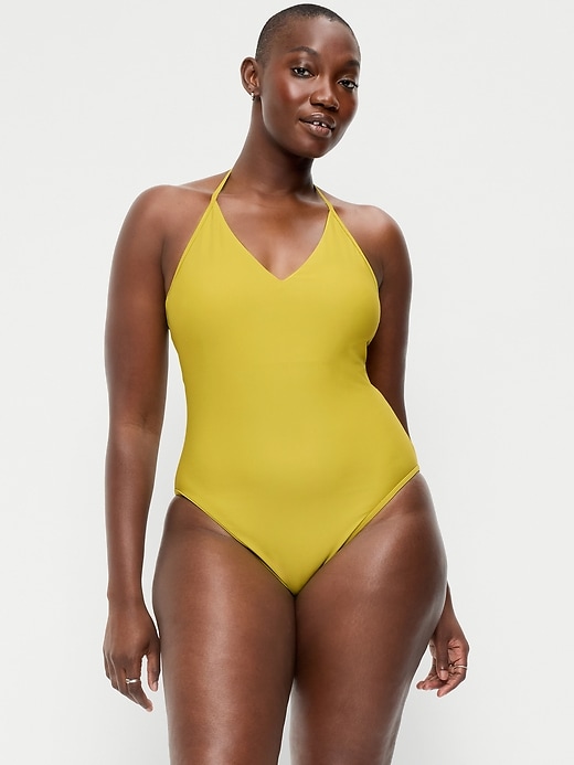 Image number 5 showing, V-Neck Halter Swimsuit