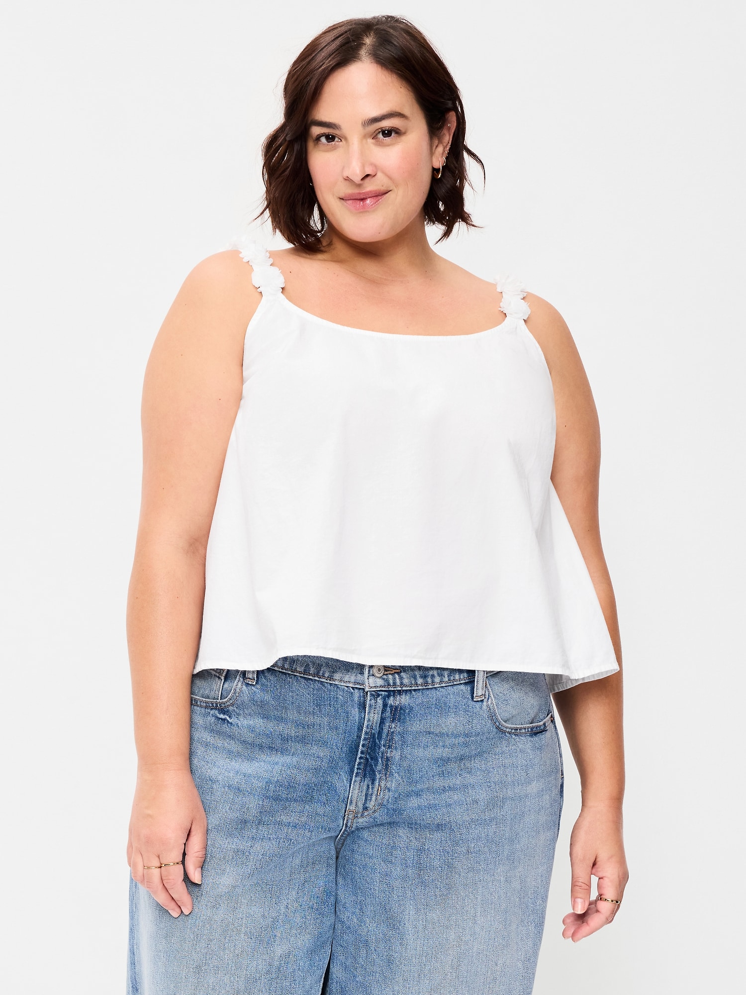 Rosette-Strap Tank Top | Old Navy