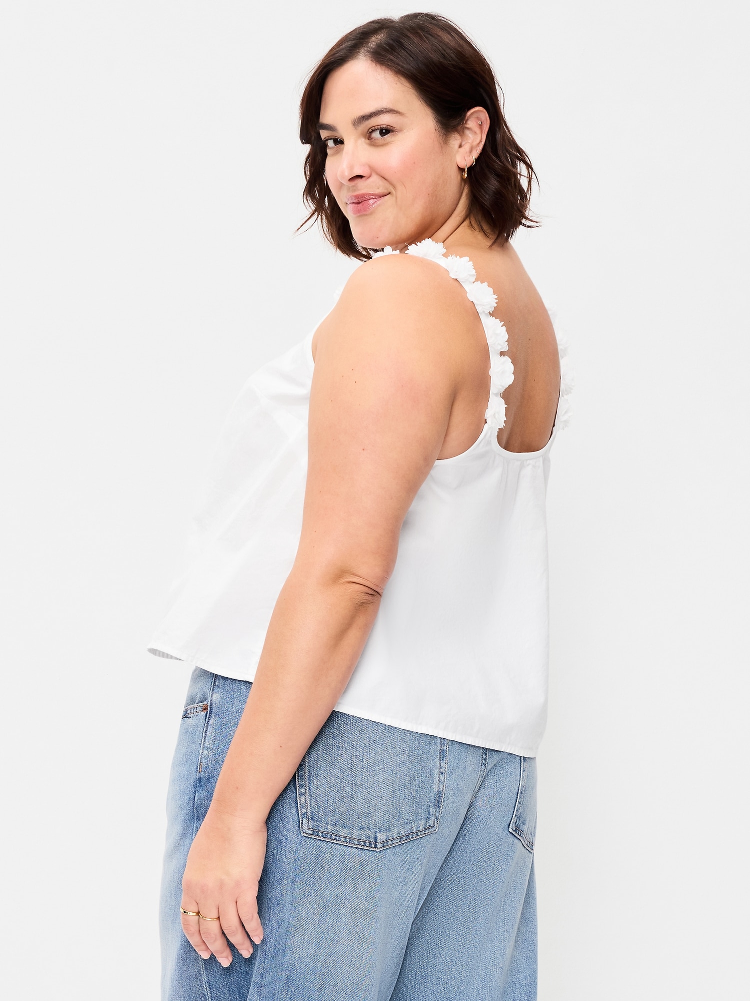 Rosette-Strap Tank Top | Old Navy