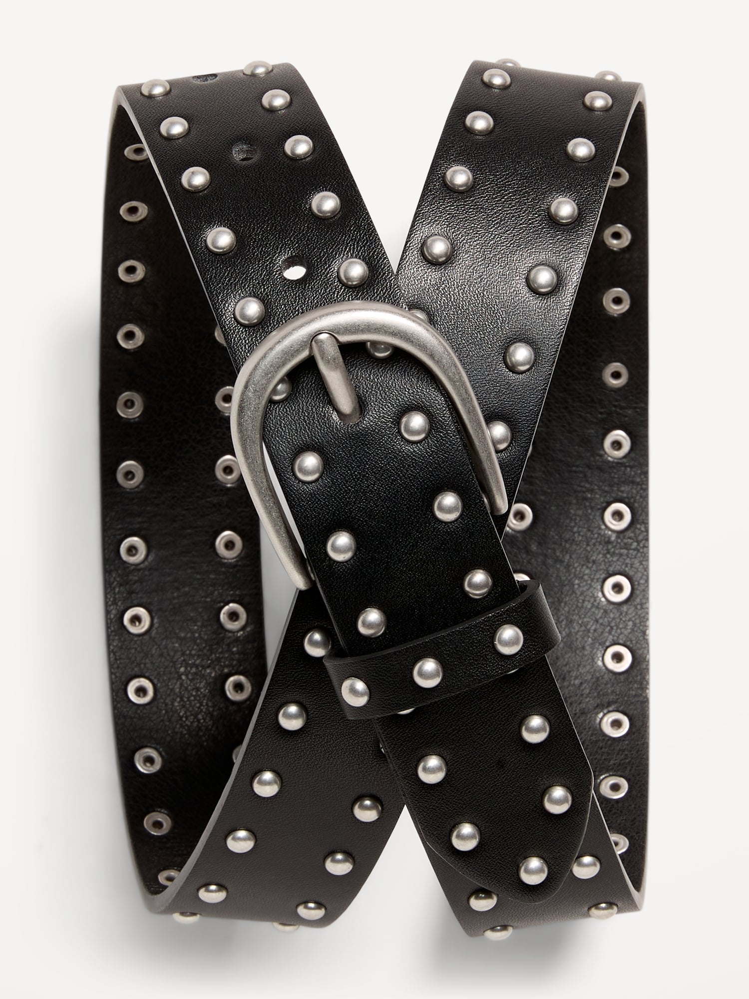 Studded Faux-Leather Belt for Girls