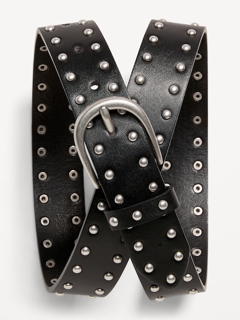 Studded Faux-Leather Belt for Girls