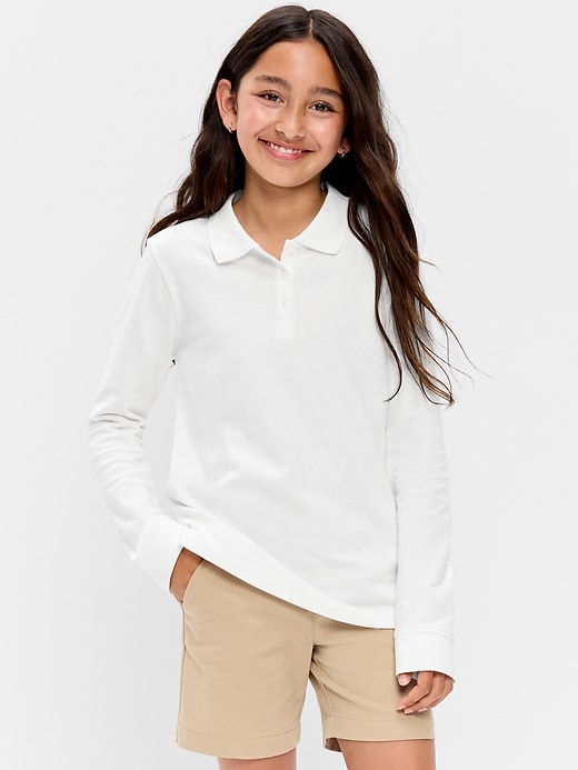 Image number 1 showing, Uniform Pique Polo Shirt for Girls