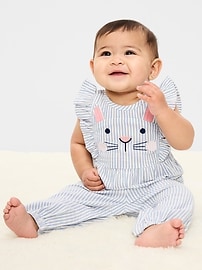 Image number 1 showing, Sleeveless Ruffle-Trim One-Piece for Baby