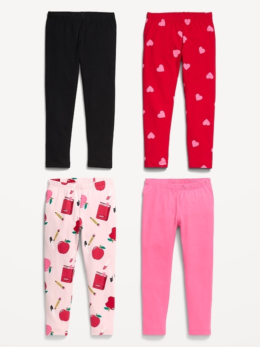 Image number 2 showing, 4-Pack Full-Length Jersey Leggings for Toddler Girls