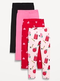 Image number 1 showing, 4-Pack Full-Length Jersey Leggings for Toddler Girls