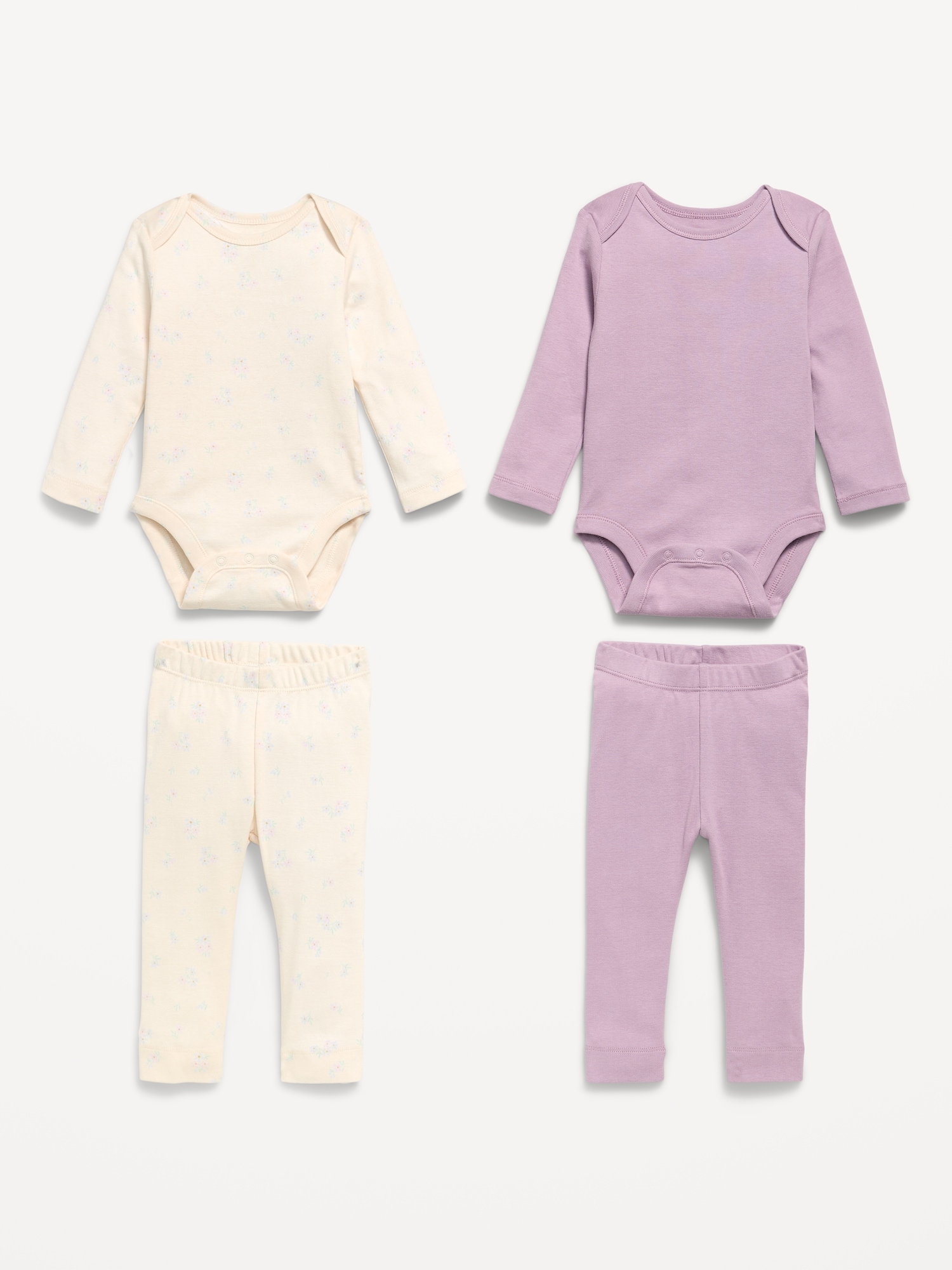 Long-Sleeve Bodysuit and Leggings 4-Piece for Baby