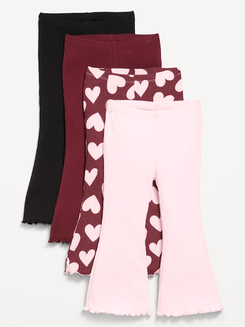 Ribbed Flare-Leg Leggings 4-Pack for Toddler Girls