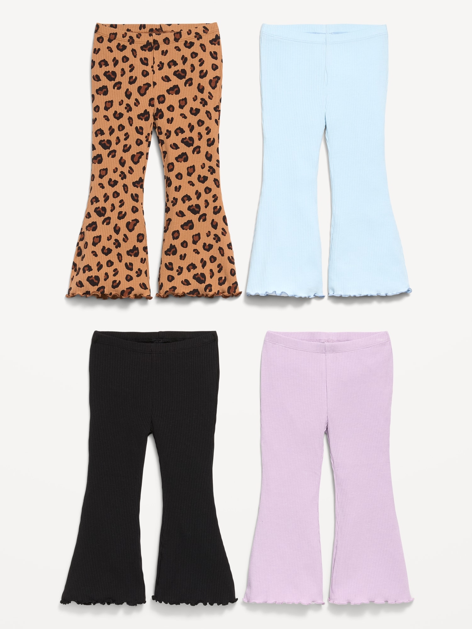 Ribbed Flare-Leg Leggings 4-Pack for Toddler Girls
