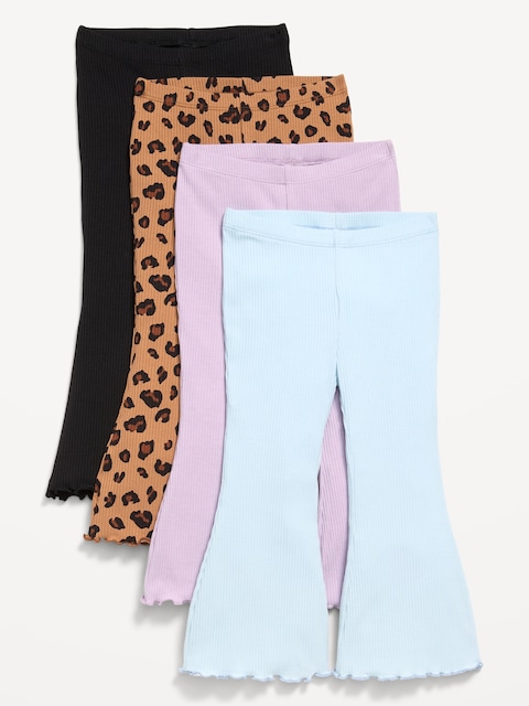 Ribbed Flare-Leg Leggings 4-Pack for Toddler Girls