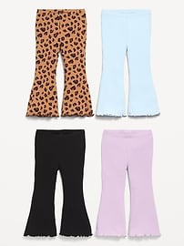 Image number 2 showing, Ribbed Flare-Leg Leggings 4-Pack for Toddler Girls