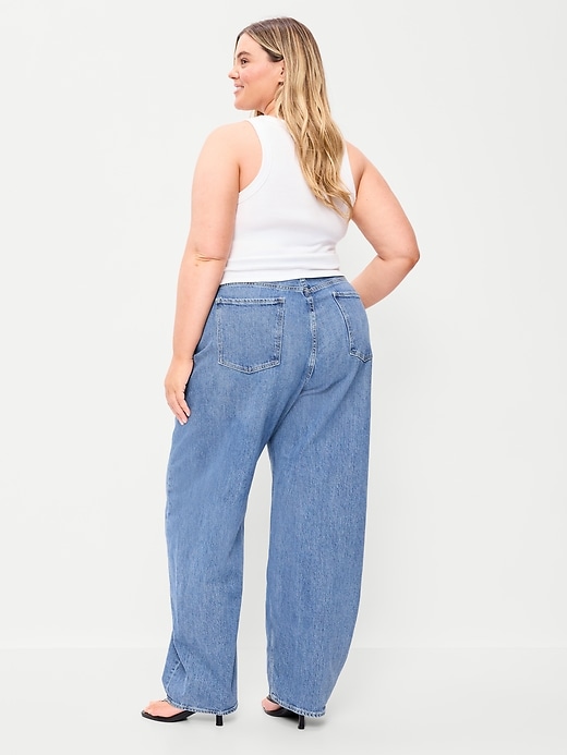 Image number 8 showing, High-Waisted Rounded Wide-Leg Barrel Jeans