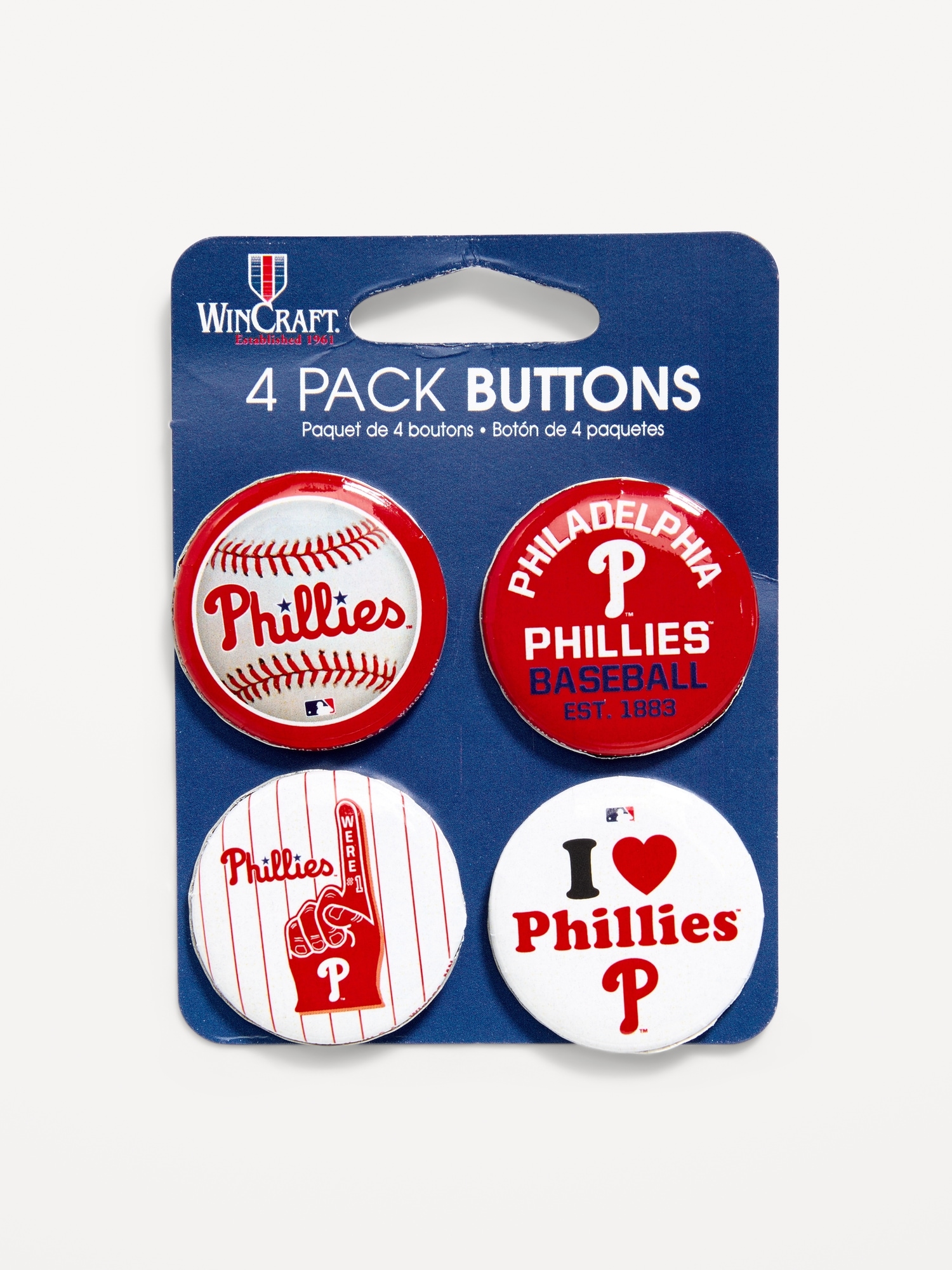 WinCraft® Philadelphia Phillies 4-Pack Buttons