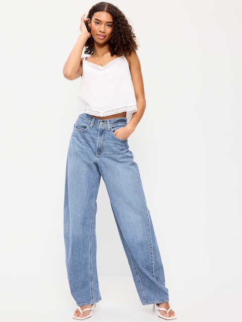 High-Waisted Rounded Wide-Leg Barrel Jeans