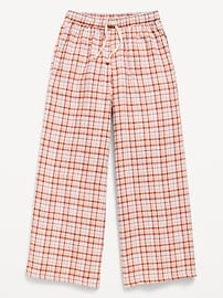 Image number 1 showing, Pull-On Wide-Leg Flannel Plaid Pants for Girls