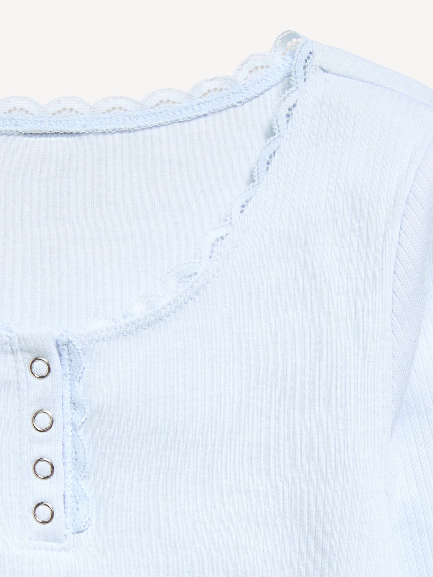 Long-Sleeve Ribbed Henley T-Shirt for Girls