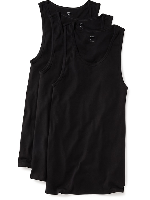 Image number 1 showing, Go-Dry Rib-Knit Tank Tops 3-Pack