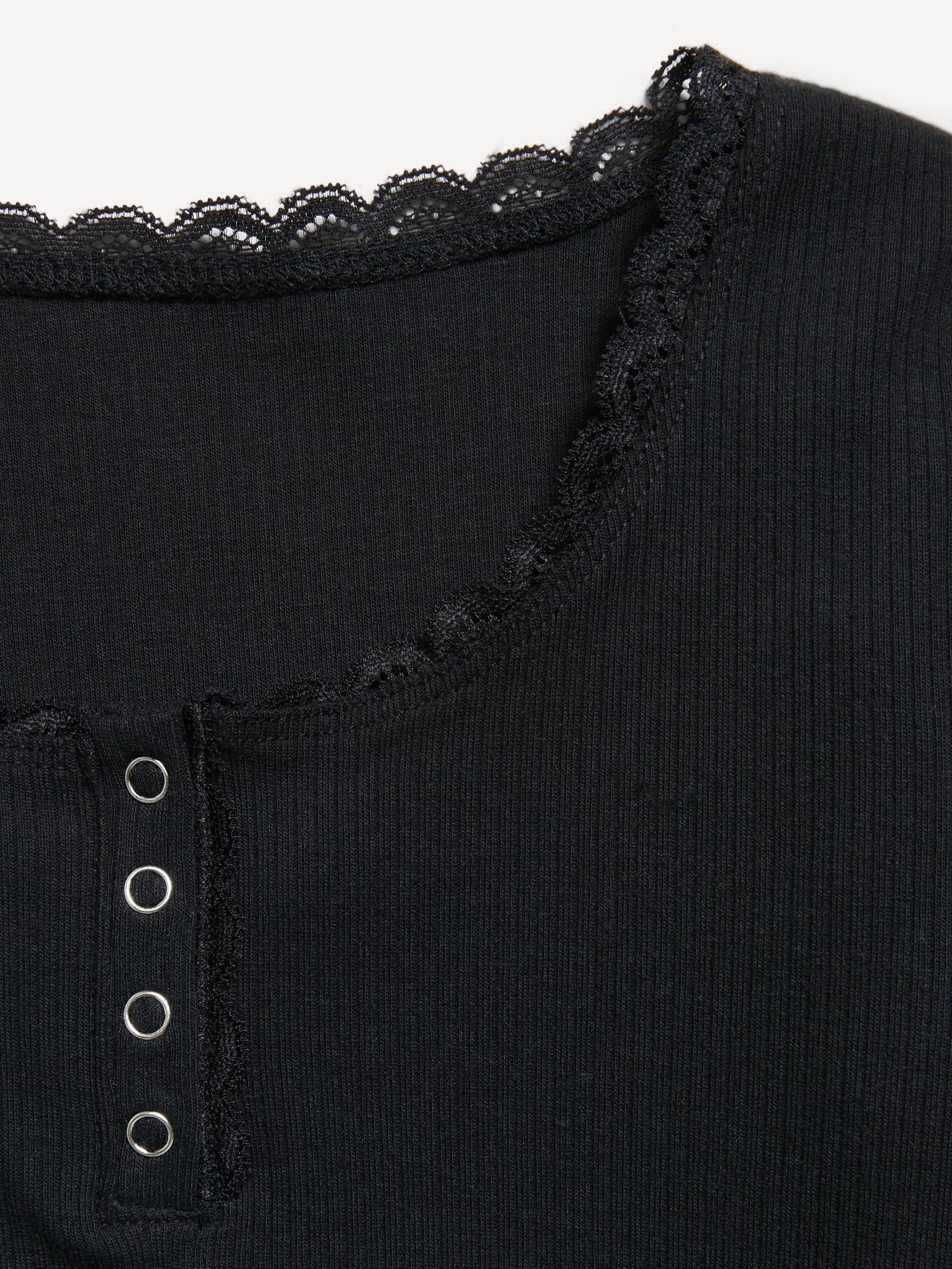 Long-Sleeve Ribbed Henley T-Shirt for Girls