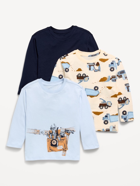 Long-Sleeve T-Shirt 3-Pack for Toddler Boys