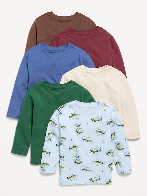 Long-Sleeve T-Shirt 6-Pack for Toddler Boys