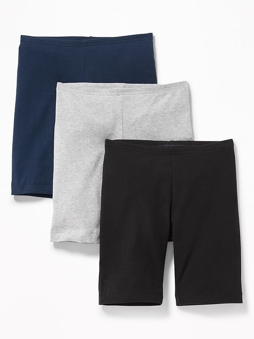 Image number 1 showing, Long Jersey Biker Shorts 3-Pack For Girls
