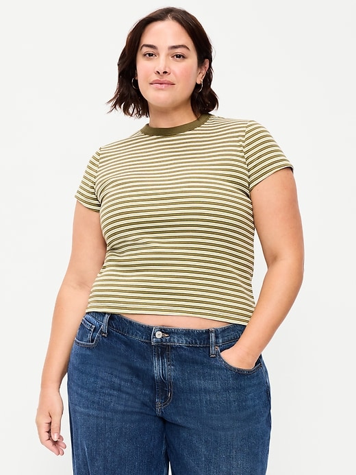 Image number 7 showing, Snug Crew-Neck Ribbed T-Shirt