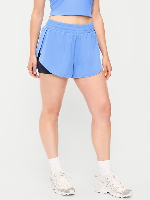 Image number 3 showing, High-Waisted StretchTech 2-In-1 Run Shorts