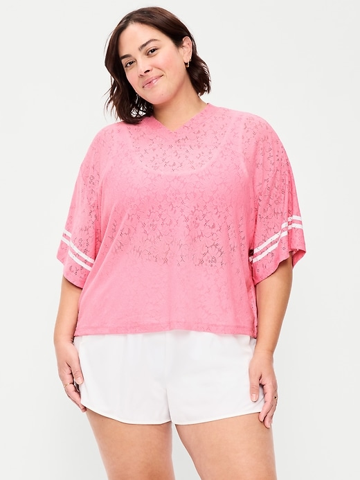 Image number 7 showing, Oversized Cropped Football T-Shirt