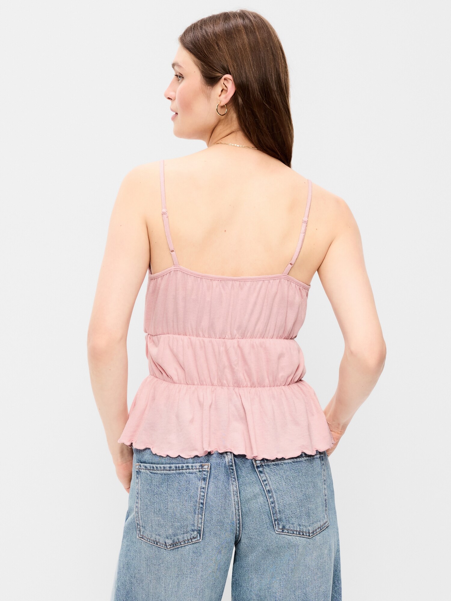 Женский топ Old Navy Lace-Trim Smocked-Waist Tank Top, цвет: Розовый — фото 2