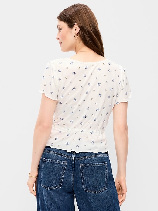 Image number 2 showing, Lace-Trim Button-Down Top