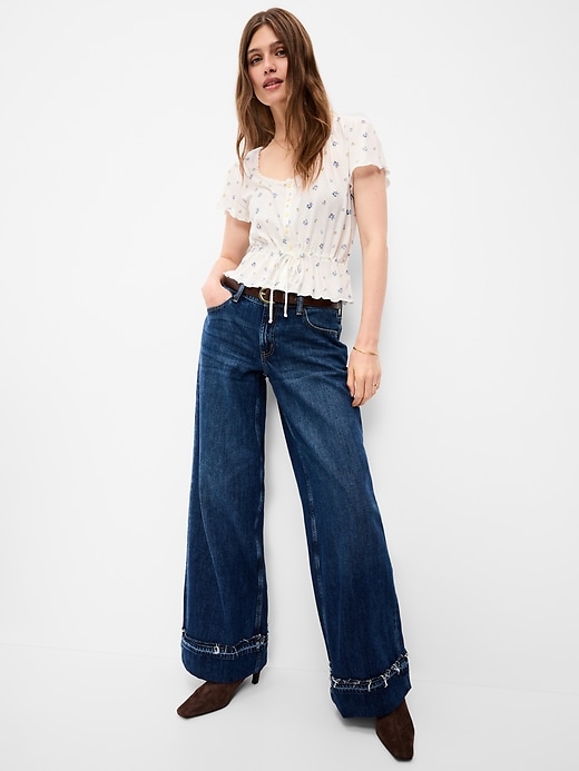 Image number 3 showing, Lace-Trim Button-Down Top