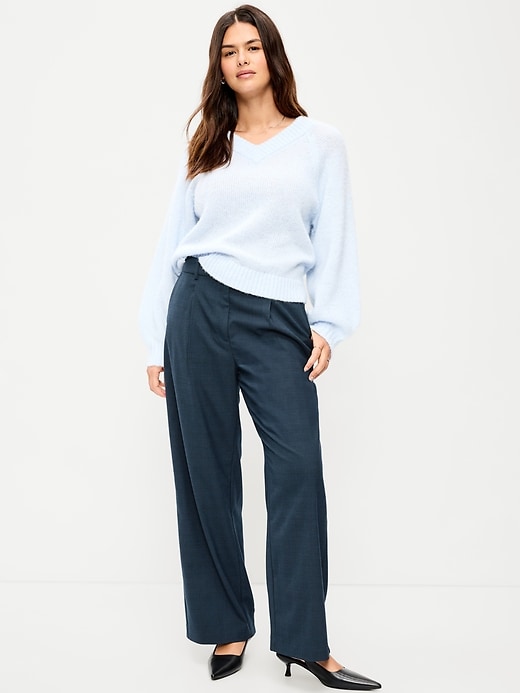 Image number 6 showing, High-Waisted Taylor Trouser Wide-Leg Pants