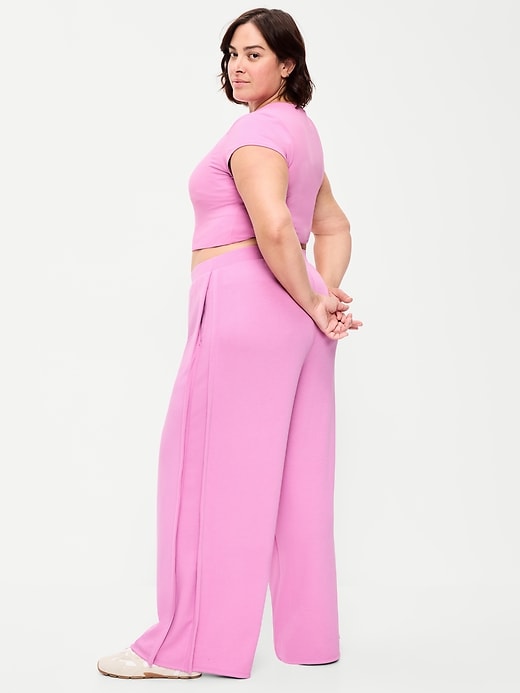 Image number 5 showing, High-Waisted Bounce Lite Drapey Wide-Leg Sweatpants