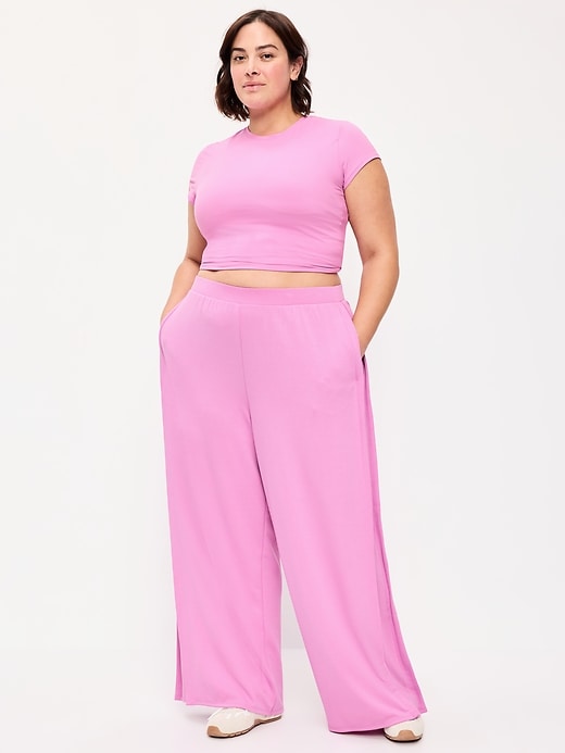 Image number 7 showing, High-Waisted Bounce Lite Drapey Wide-Leg Sweatpants