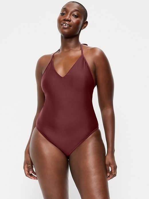 Image number 5 showing, V-Neck Halter Swimsuit