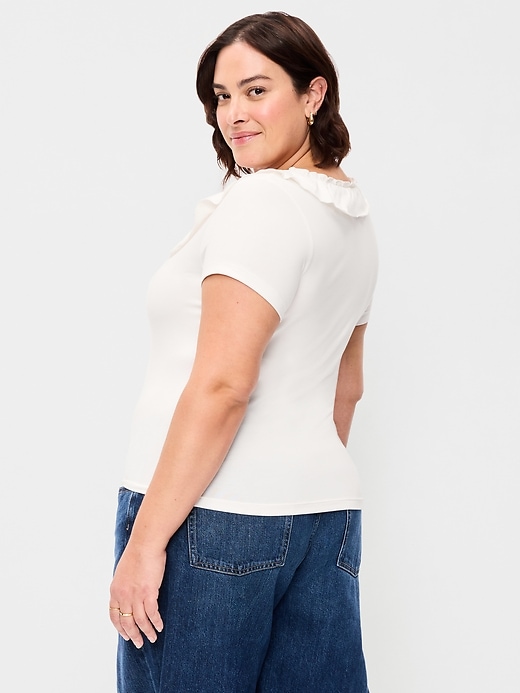 Image number 8 showing, Lettuce-Edge Scoop-Neck Top