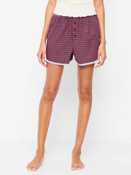 Image number 1 showing, Classic Poplin Boxer Pajama Shorts