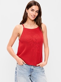 Image number 1 showing, Seaside Cotton Open-Weave Apron Tank Top