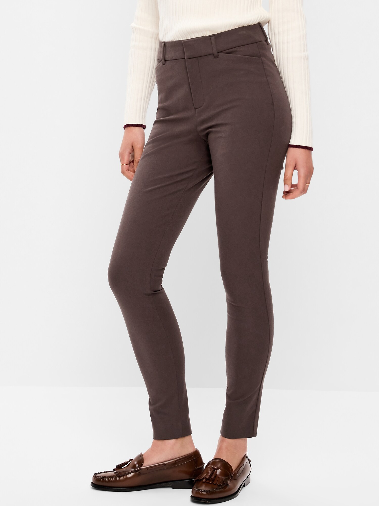 Женские брюки Old Navy High-Waisted Pixie Skinny Ankle, цвет: Чёрный кофейный — фото 2